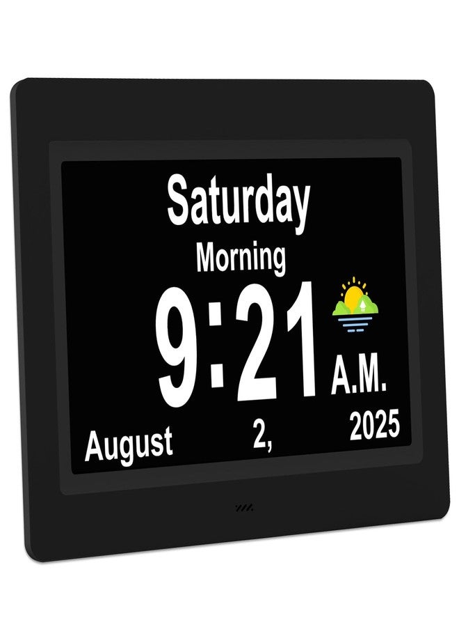 SSYA Dementia Clocks with Day and Date for Seniors,13 Alarms Custom Reminders, Extra Large Digital Calendar Clock for Elderly. (Black) - Image 1