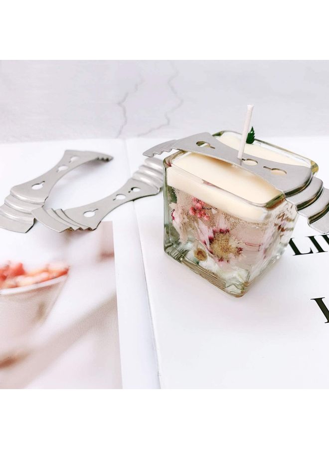 NIBEMINENT 20-Pieces Metal Candle Wick Centering Devices Silver One Size - Image 5