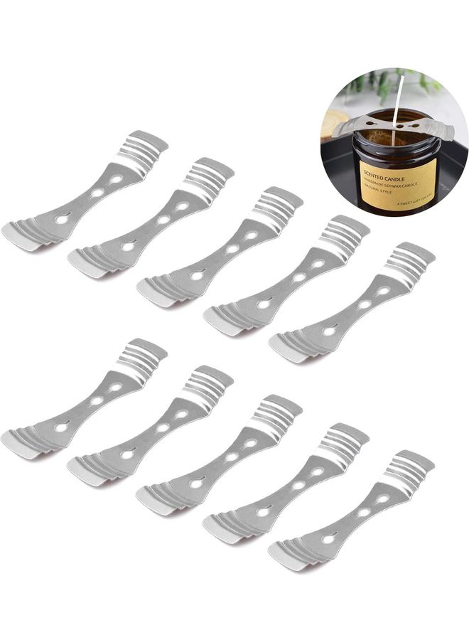NIBEMINENT 20-Pieces Metal Candle Wick Centering Devices Silver One Size - Image 4