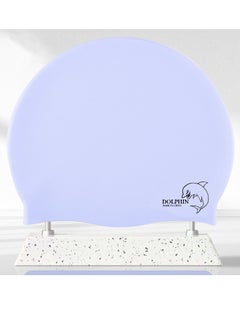 Dolphin Silicone Swimming Cap Waterproof For Kids & Adults - Light Blue  - Image 1