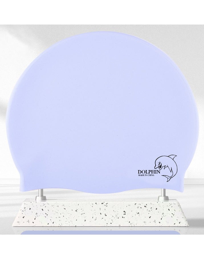 Dolphin Silicone Swimming Cap Waterproof For Kids & Adults - Light Blue  - Image 1
