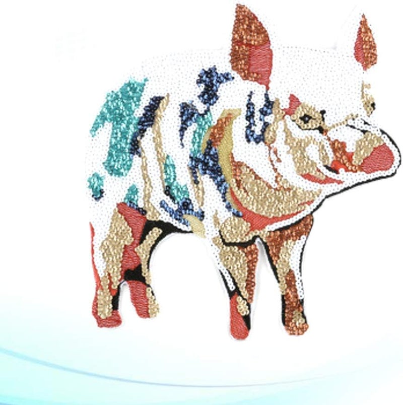 comfrt Iron On Patches Sequin Pig Applique DIY Jackets Jeans Bags Cloth T Shirt Sweater Bag Cloth Elbow Clothing Christmas Custom Decor - Image 5