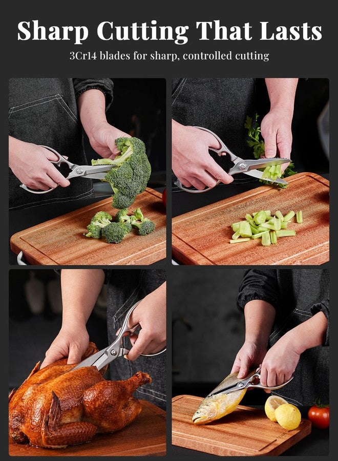 SimCoker Kitchen Scissors, Forged All-Steel Kitchen Shears That Come Apart for Easy Cleaning, Heavy Duty Cooking Scissors for Meat, Vegetables and Fish, Dishwasher Safe - Image 2