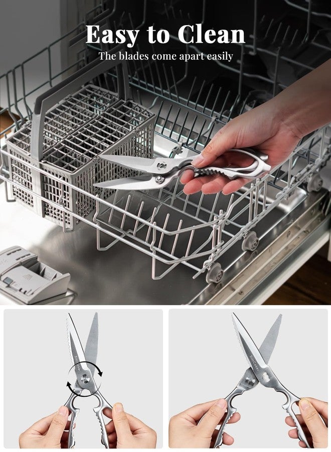 SimCoker Kitchen Scissors, Forged All-Steel Kitchen Shears That Come Apart for Easy Cleaning, Heavy Duty Cooking Scissors for Meat, Vegetables and Fish, Dishwasher Safe - Image 3