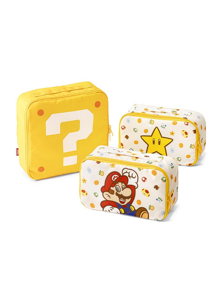عام مجموعة ثلاثية من حقائب تخزين للمكياج مطبوعة بشخصيات ماريو الكرتونية اللطيفة، حقيبة تخزين للمكياج، حقيبة تخزين خارجية للملابس المنفصلة، حقيبة سفر. - Image 1