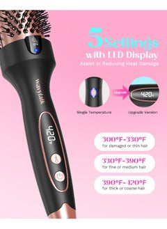 wavytalk Wavytalk Blowout Boost Thermal Brush 15 inch Heated Round Brush for Blowout Look Dual Voltage Ceramic Tourmaline Ionic Technology 5 Temperature Settings  - Image 4