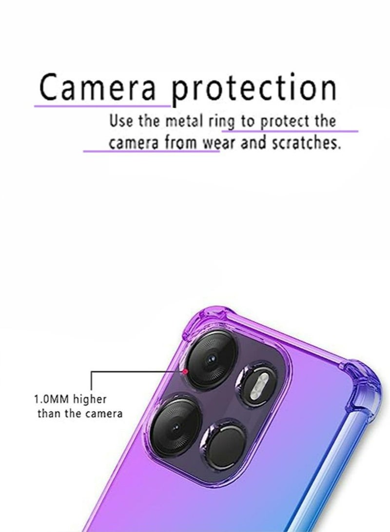 TEAM LUXURY Tecno Spark Go 2023/Pop 7/Pop 7 Pro Case Slim Shock Absorption Flexible TPU Soft Edge Bumper with Reinforced Corners Multicolor Gradient Protective Back Cover - Image 2