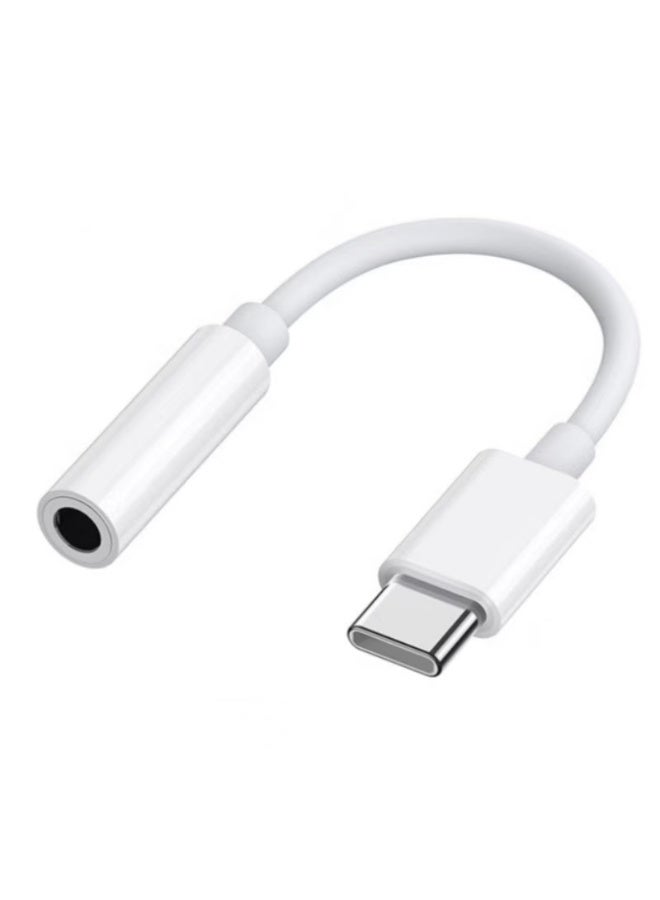 كابل تحويل صوت الهاتف المحمول من نوع C 3.5 مم كابل نقل الصوت الأم عالي الجودة ومتين - اللون: أبيض تناظري (واجهة من النوع C) - Image 1