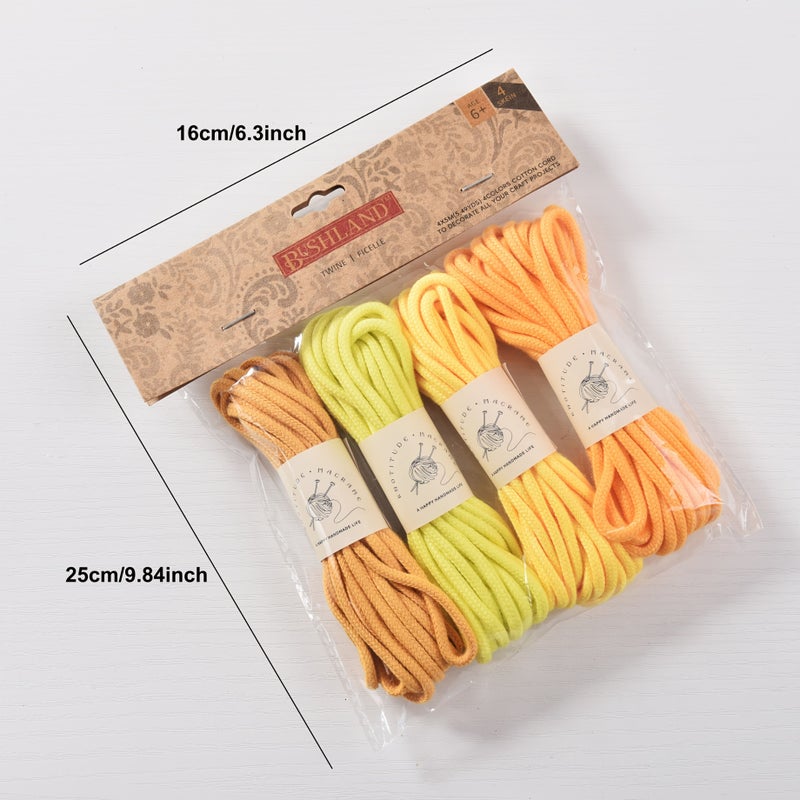 09 Aqua Combed Cotton Braided Rope 196.85 Inch Per Spool 4 Pack Total 787.4 Inch for Small Bags - Image 3