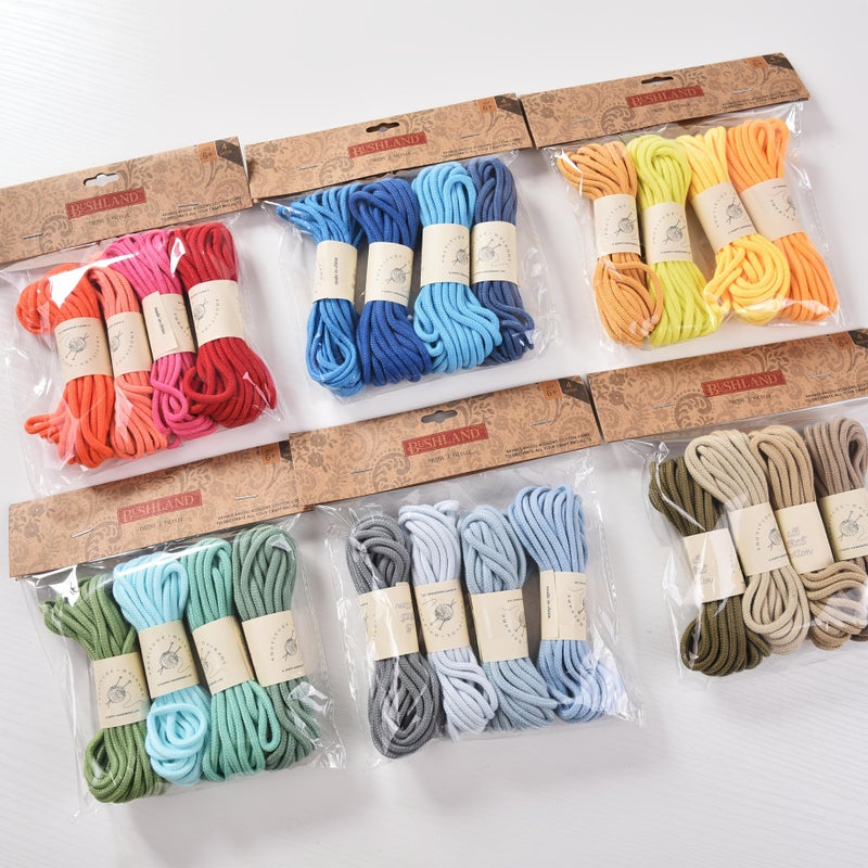 09 Aqua Combed Cotton Braided Rope 196.85 Inch Per Spool 4 Pack Total 787.4 Inch for Small Bags - Image 2