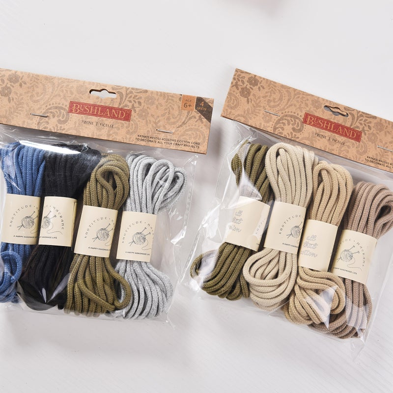 09 Aqua Combed Cotton Braided Rope 196.85 Inch Per Spool 4 Pack Total 787.4 Inch for Small Bags - Image 5