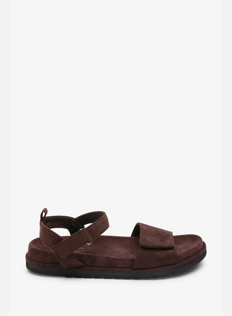 من أين هذه Corfu Multi Strap Dark Brown Suede Sandal