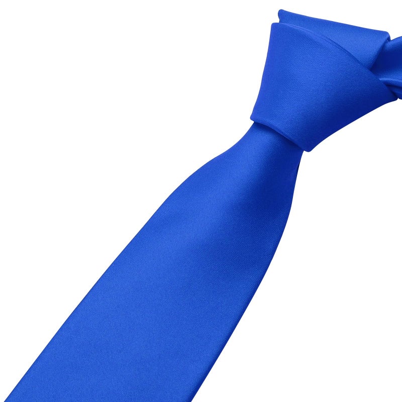 KOOELLE Men's Tie Solid Pure Color Plain Neckties Formal Royal Blue Ties For Men - Image 3