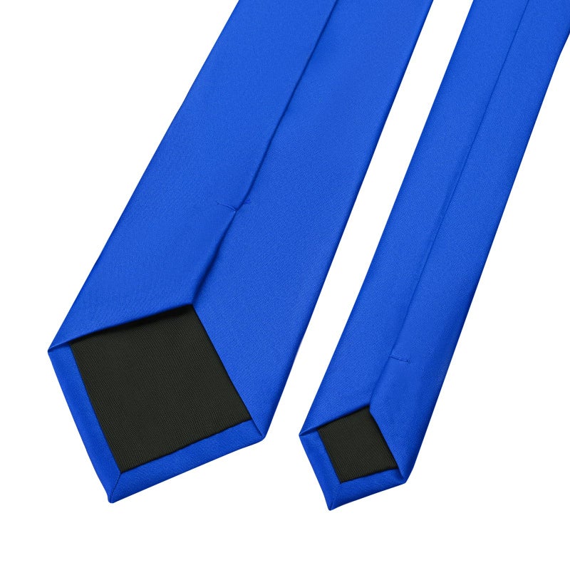 KOOELLE Men's Tie Solid Pure Color Plain Neckties Formal Royal Blue Ties For Men - Image 5