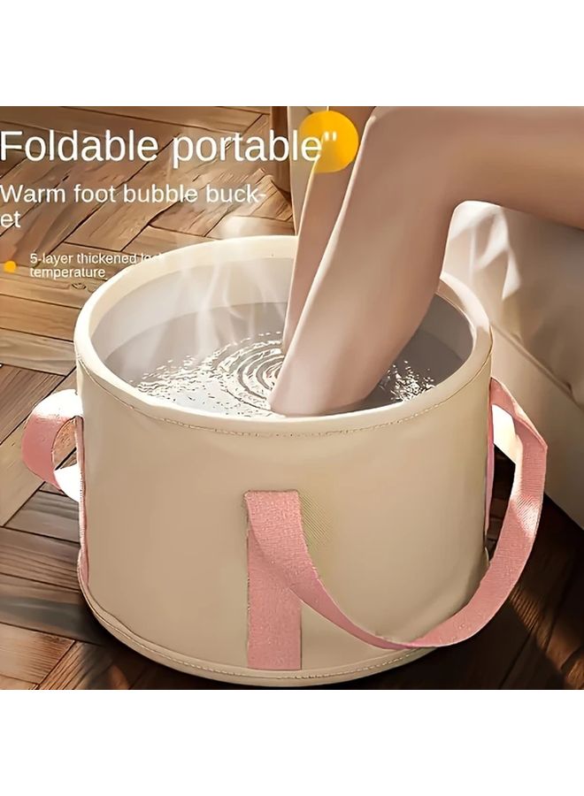 Portable Folding Foot Bubble Bucket 5 Layer Insulation White Color Thermal Protection - Image 1