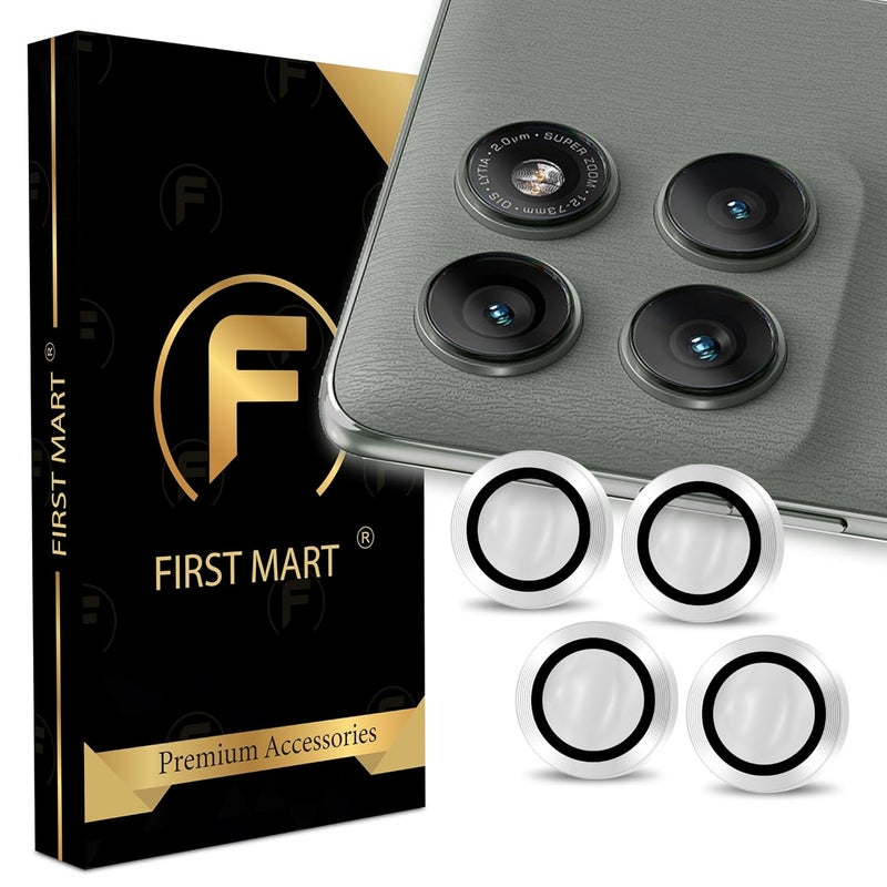 FIRST MART Camera Lens Protectors for Motorola Edge 60 Pro (6.7 Inches) Tough HD Individual Aluminum Alloy Lens Ring Cover, Scratch Resistant, Thin Lens Protection| Silver, 1 Pack - Image 1