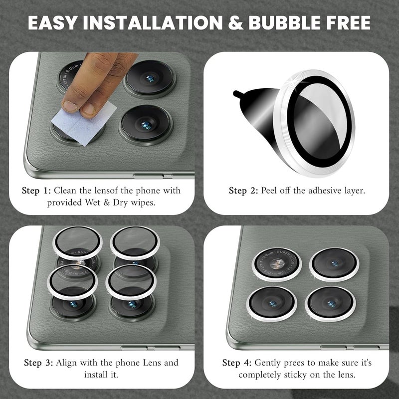 FIRST MART Camera Lens Protectors for Motorola Edge 60 Pro (6.7 Inches) Tough HD Individual Aluminum Alloy Lens Ring Cover, Scratch Resistant, Thin Lens Protection| Silver, 1 Pack - Image 2