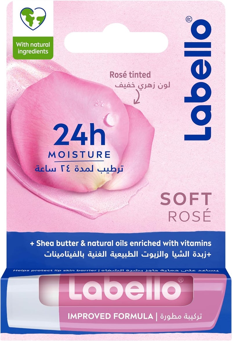 LABELLO بلسم الشفاه، عناية مرطبة للشفاه، وردي ناعم، 4.8 غرام - Image 1