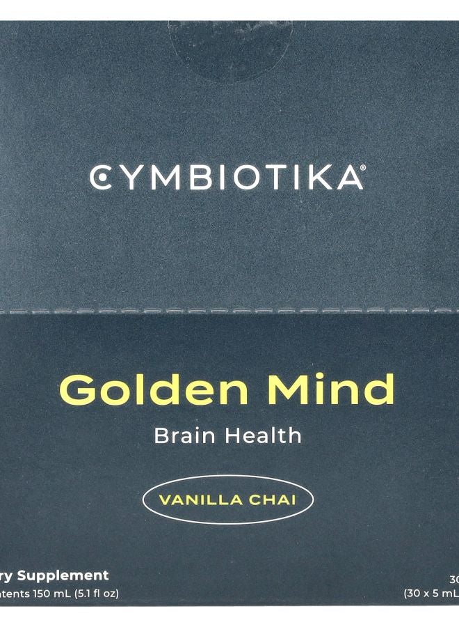 Cymbiotika Golden Mind Brain Health Vanilla Chai 30 Pouches 5 ml Each - Image 1