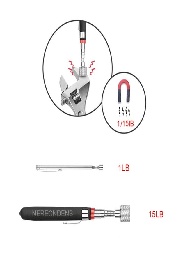 NERECNDENS 3 Pack Pick-up Tool Set - Extendable Magnetic Pick Up Tools and Flexible Grabber Claw - Retrieving Telescoping Magnet Pickup Tools - Flexible Extra Long Reach Bendable Curve Grabber with 4 Claws - Image 2