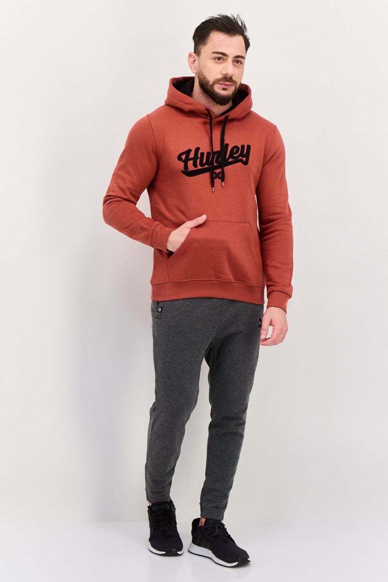 Hurley Men Sportswear Fit Long Sleeve Outdoor Sweatshirts, Rust - Image 3