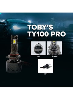 Toby's Toby's 2 Pieces TY-100PRO H7 200W/Pair LED Headlight Bulb Assembly 20000/Pair Lumens Xtreme Bright With Color Temperature 6500K  - Image 5