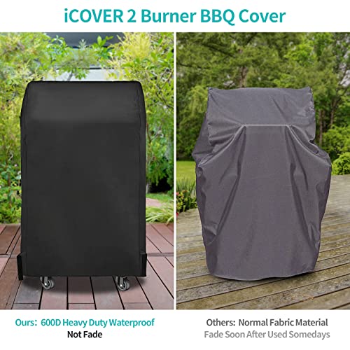 iCOVER Small Grill Cover 30 Inch, 600D Weatherproof BBQ Covers, Waterproof Outdoor Heavy Duty Protection for Gas Grills Smoker, Two Burner BBQ - Image 5