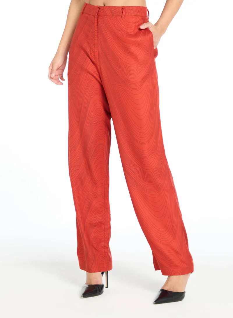 The Label Life Rust Wave Graphic Print Pants – Trendy & Comfortable