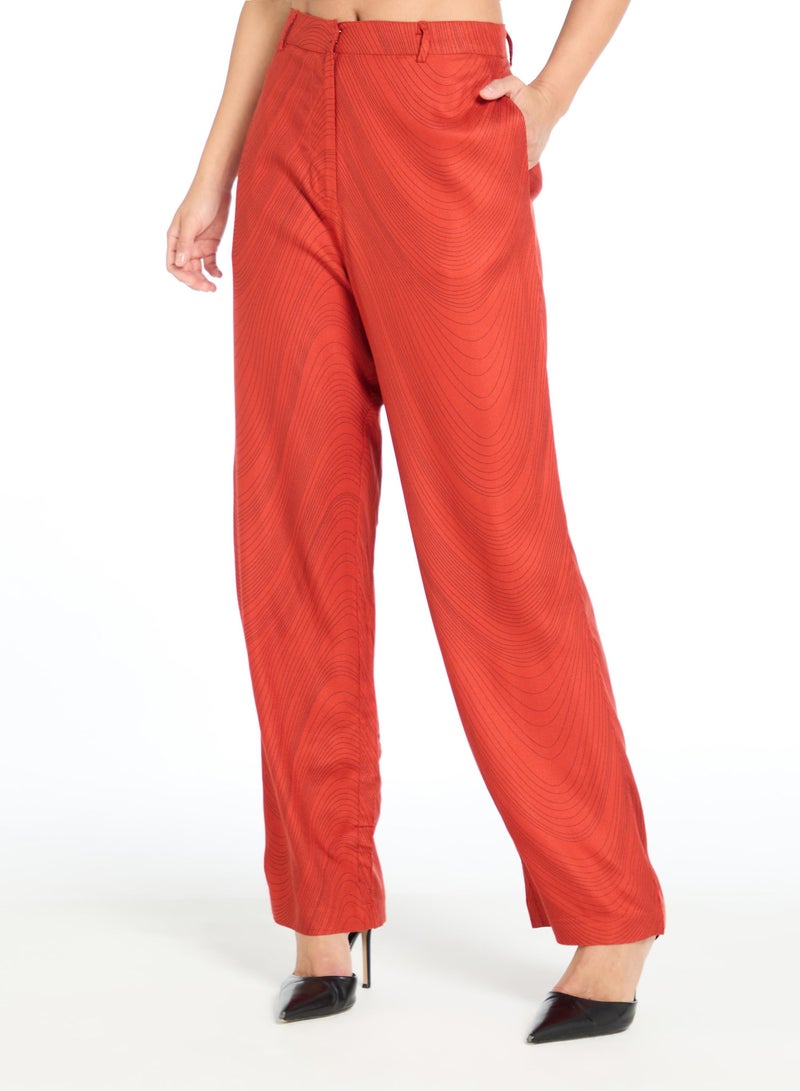 The Label Life Rust Wave Graphic Print Pants – Trendy & Comfortable - Image 2