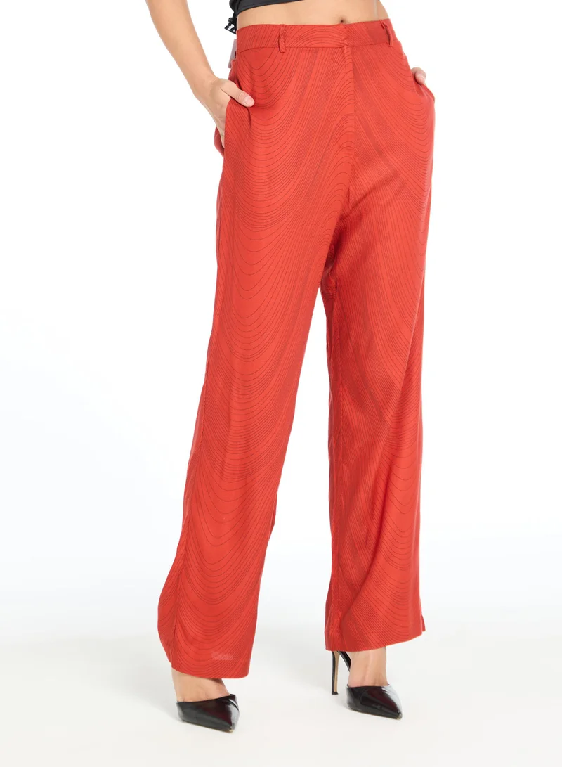 The Label Life Rust Wave Graphic Print Pants – Trendy & Comfortable