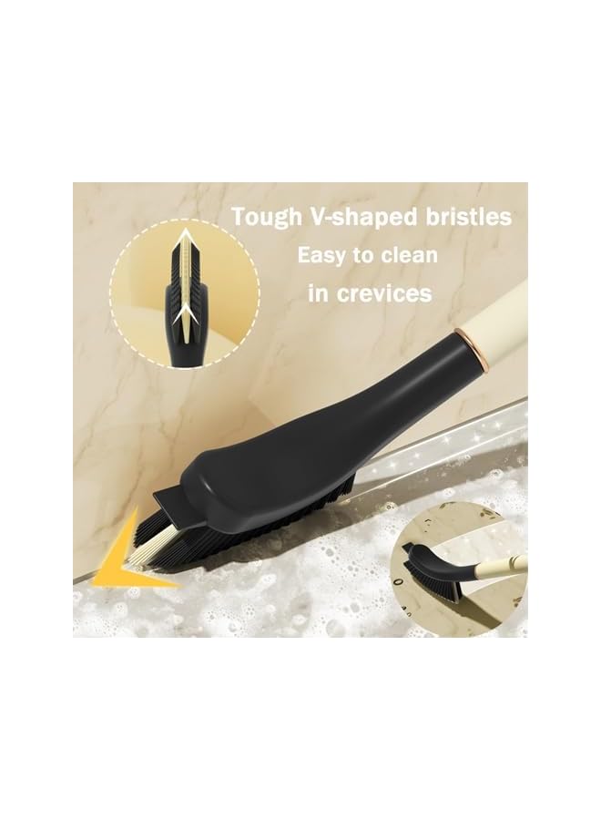 PROMASS Crevice Cleaning Brush, 2Pcs Gap Cleaning Brush Bathroom Brush Cleaner Tool, Grout Cleaner Brush Bathroom Hard Bristle Crevice Cleaning Brush Kitchen Corner Cleaning Brush Cleaning Scrub Brush - Image 4