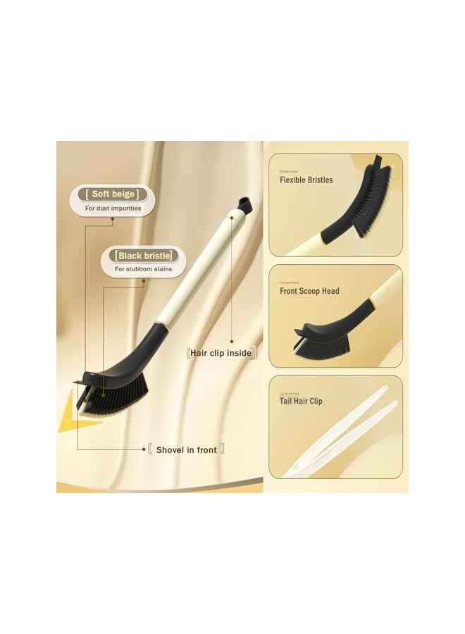 PROMASS Crevice Cleaning Brush, 2Pcs Gap Cleaning Brush Bathroom Brush Cleaner Tool, Grout Cleaner Brush Bathroom Hard Bristle Crevice Cleaning Brush Kitchen Corner Cleaning Brush Cleaning Scrub Brush - Image 2