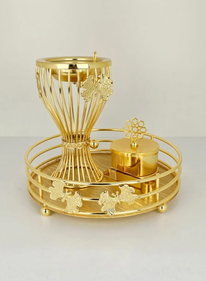 رادین مجموعة حارق بخور رادين بريميوم مع صينية، ملقاط آمن ووعاء تخزين – مجموعة هدايا عطرية أنيقة بالعود للمنزل - Image 1