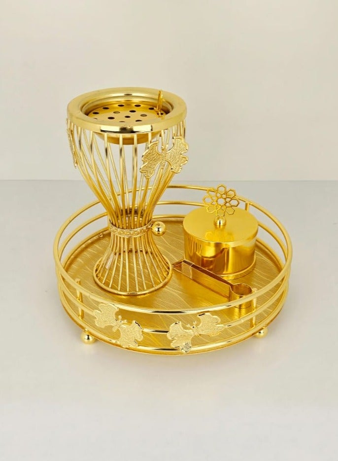 رادین مجموعة حارق بخور رادين بريميوم مع صينية، ملقاط آمن ووعاء تخزين – مجموعة هدايا عطرية أنيقة بالعود للمنزل - Image 2