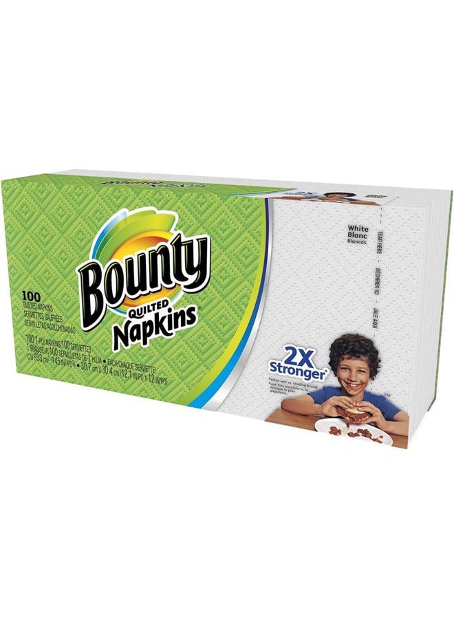 Bounty Quilted Napkins, 1-Ply, 12.1In X 12In, 100/PK, White - Image 1