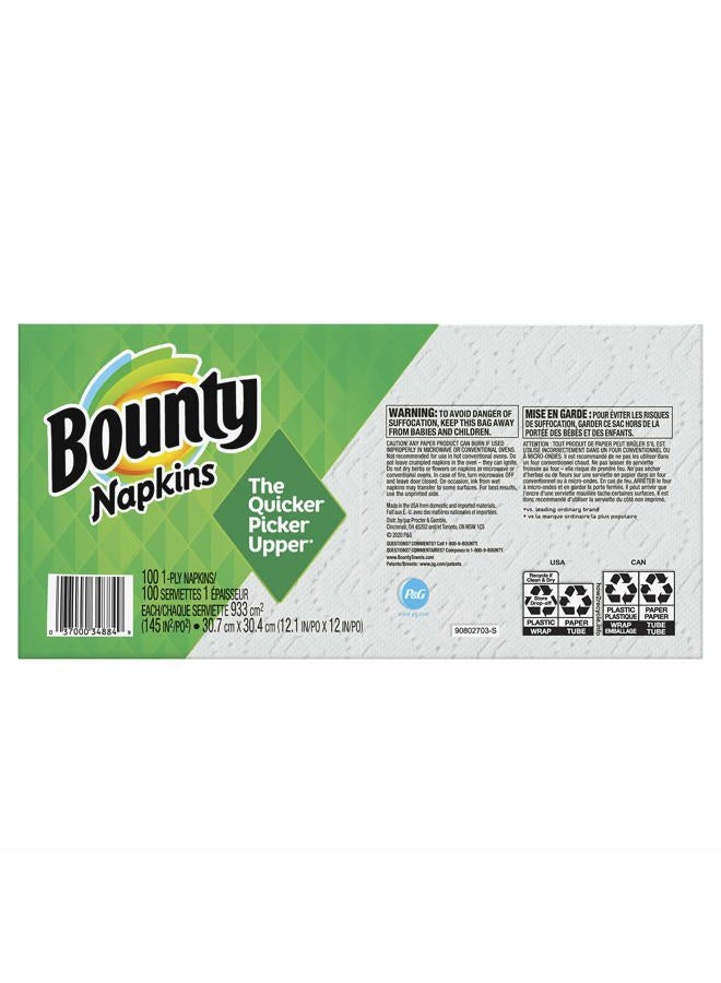 Bounty Quilted Napkins, 1-Ply, 12.1In X 12In, 100/PK, White - Image 2