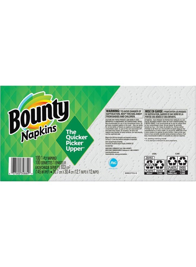 Bounty Quilted Napkins, 1-Ply, 12.1In X 12In, 100/PK, White - Image 3