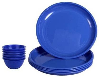 Coolkart Polypropylene Microwave Safe Round Dinner Set 3 Pcs Plates with 3 Pcs of Curry Bowls - Image 5