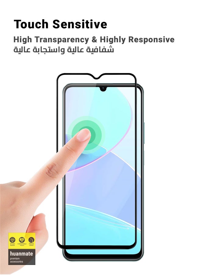 Edge to Edge Full Surface Screen Protector For Realme C51 Black/Clear
