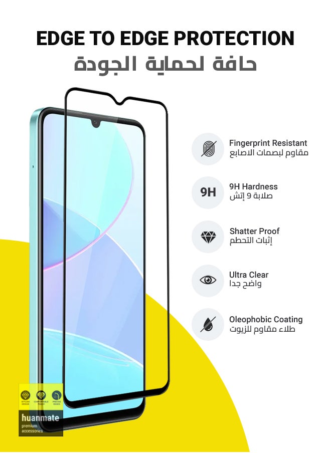 Edge to Edge Full Surface Screen Protector For Realme C51 Black/Clear