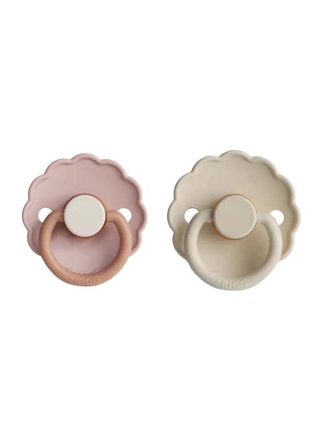 FRIGG Daisy Latex Baby Pacifier 0-6M 2-Pack Biscuit/Cream - Size 1