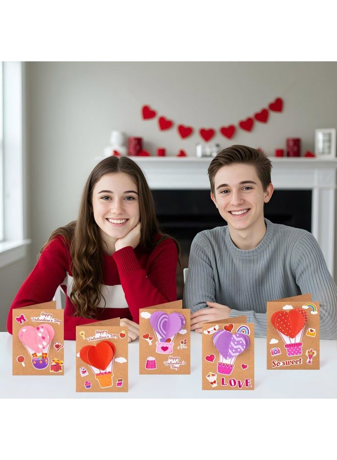 80UncleKimby 28Sets Valentines Day Crafts Card Making Kit DIY 3D Heart Cards with Envelopes Conversation Hearts Arts Craft Classroom Exchange Party Favors Bulk Supplies - Image 4