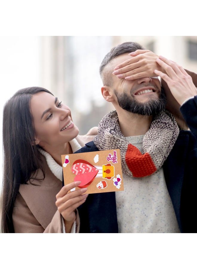 80UncleKimby 28Sets Valentines Day Crafts Card Making Kit DIY 3D Heart Cards with Envelopes Conversation Hearts Arts Craft Classroom Exchange Party Favors Bulk Supplies - Image 5