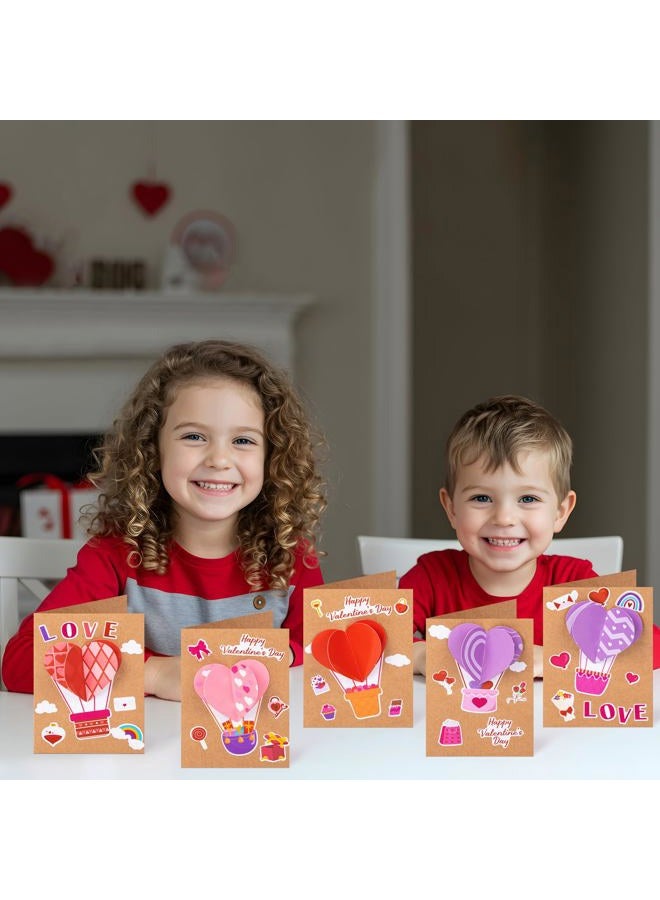 80UncleKimby 28Sets Valentines Day Crafts Card Making Kit DIY 3D Heart Cards with Envelopes Conversation Hearts Arts Craft Classroom Exchange Party Favors Bulk Supplies - Image 2