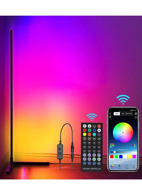 Corner Led Floor Lamp Modern RGB Corner Lamp 356 Mood Lighting Modes, Dimmable 24W LED Corner Lamp  Metal Color Changing LED Corner Light