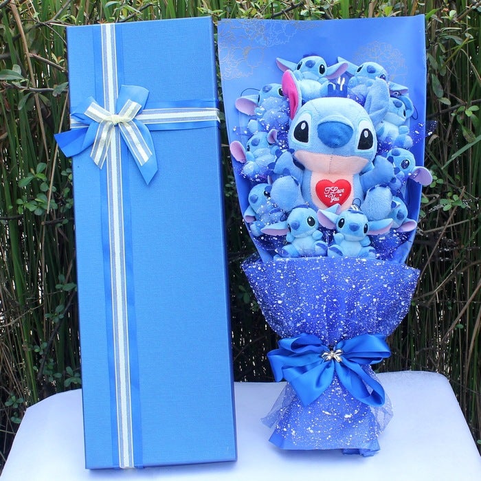 Stitch Plush Bouquet Cartoon Gift for Valentine 11 Stilwell Love Exquisite Gift Box 