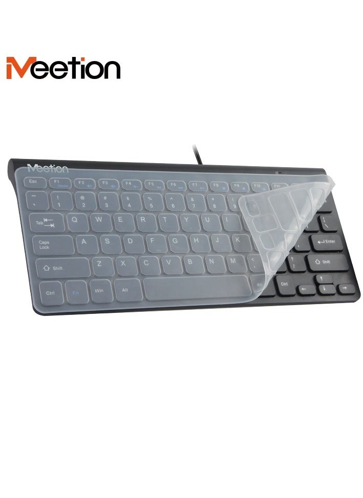 Meetion MEETION MINI OFFICE KEYBOARD K400 Small and portable High-quality membrane keyboard Comfortable, quiet, and precise keystroke (Black)  - Image 1