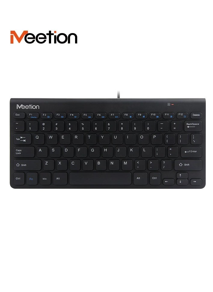 Meetion MEETION MINI OFFICE KEYBOARD K400 Small and portable High-quality membrane keyboard Comfortable, quiet, and precise keystroke (Black)  - Image 2