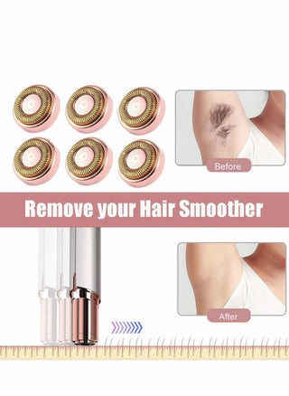 Women Facial Hair Remover Replacement Heads Painless Trimmer Blade with Cleaning Brush for Flawless, Perfect Touch and Smooth Finishing, As Seen On TV, 18K Rose-Gold Plated (6Pcs) - pzsku/Z7EDB2D952478B5CCC462Z/45/_/1730270460/0885f873-3db9-43ff-a2ad-a877f84b6254