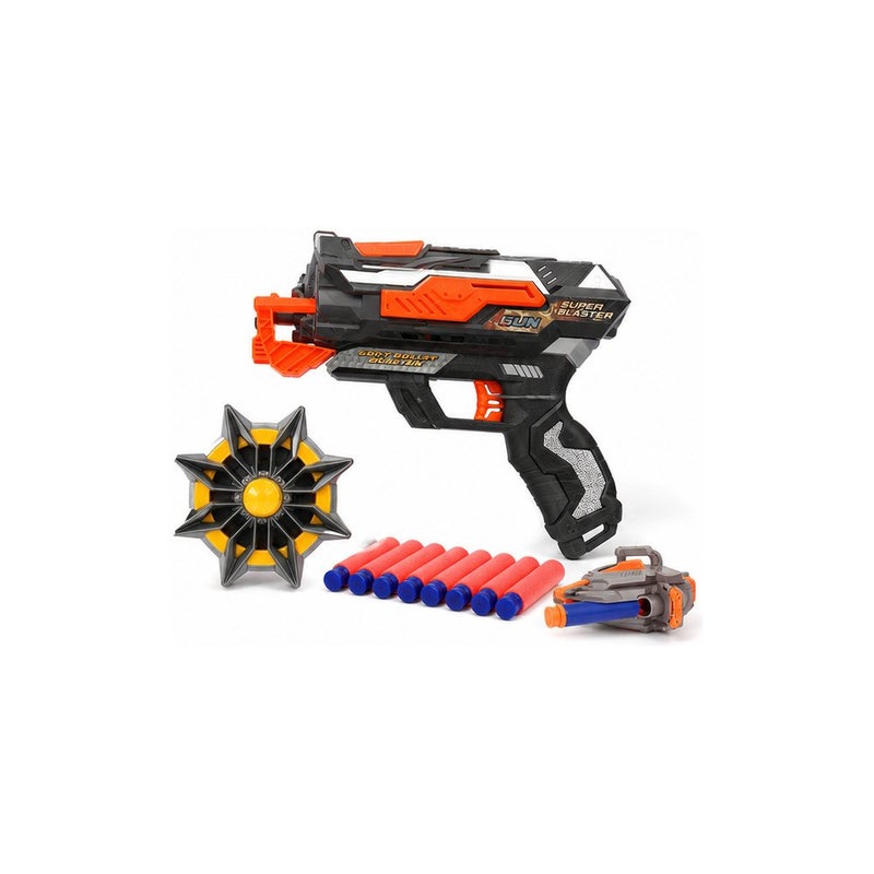 Blaster Toy Gun Set for Boys with Foam Darts and Target, Black and Orange - Image 2